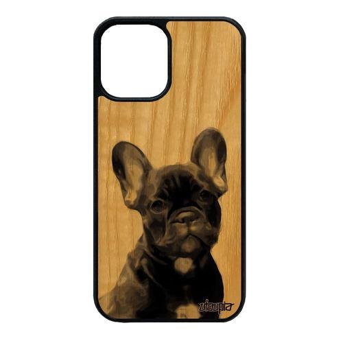 Coque Silicone Iphone 12 Mini En Bois Veritable Chien Gris Nature O... on Productcaster.