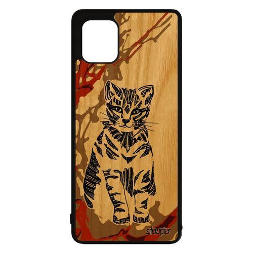 Coque Samsung Note 10 Lite Bois Silicone Chat Solide Art Chaton Mar... on Productcaster.