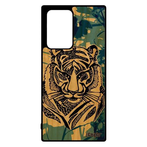 Coque Note 20 Ultra En Bois Silicone Tigre Tribal Smartphone Bleu P... on Productcaster.