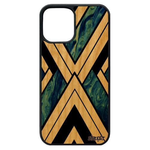 Coque Pour Iphone 12 Pro Max En Bois Silicone Marbre Bleu Design Ri... on Productcaster.