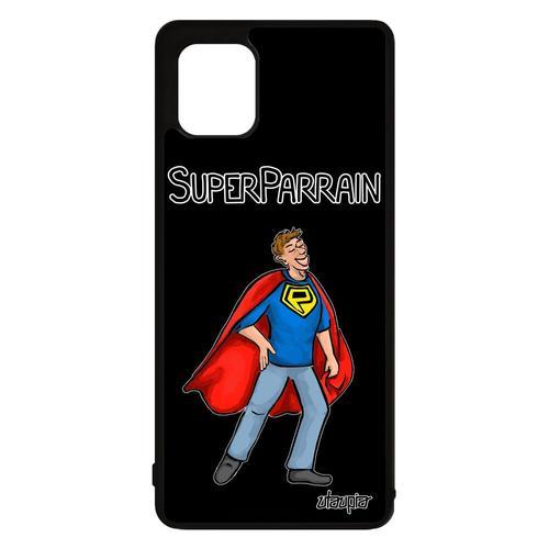 Coque Note 10 Lite Silicone Super Parrain Texte Noir Enfant Humoris... on Productcaster.