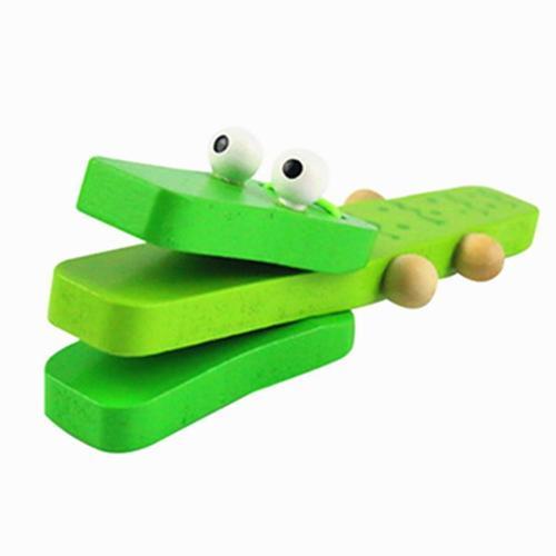 Hochet En Bois En Forme De Crocodile, Montessori, Jouet Musical, De... on Productcaster.