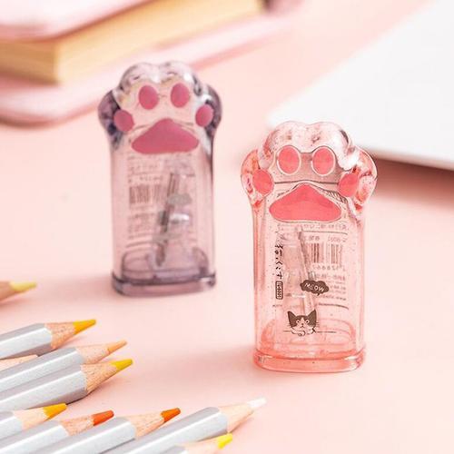 Mini Taille-Crayon Transparent En Forme De Patte De Chat Mignon, Fo... on Productcaster.