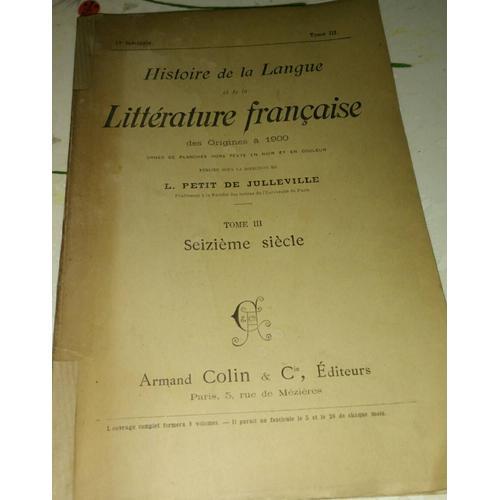 Histoire De La Langue Et De La Littérature Française Des Origines À... on Productcaster.