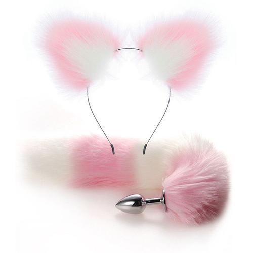 Cute Plush Animal Fox Tail Anal Plug Cat Ears Headbands Set Cosplay... on Productcaster.