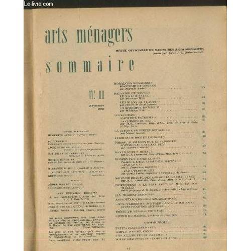 Arts Ménagers N°11 Novembre 1950. Sommaire : Moralités Ménagères : ... on Productcaster.