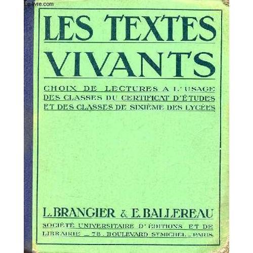 Les Textes Vivants Choix De Lectures À L Usage Des Classes Du Certi... on Productcaster.