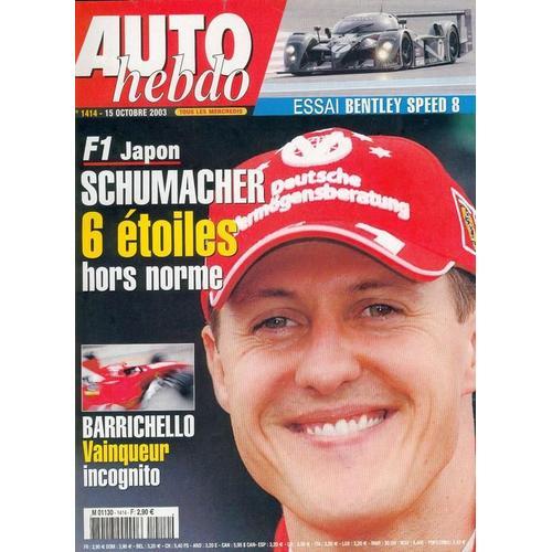 Auto-Hebdo N° 1414 : F1 Japon: Schumacher 6 Étoiles Hors Norme on Productcaster.