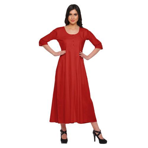 Moomaya Robes Indiennes Solides Pour Femme Manches 3/4 Haut Longue ... on Productcaster.