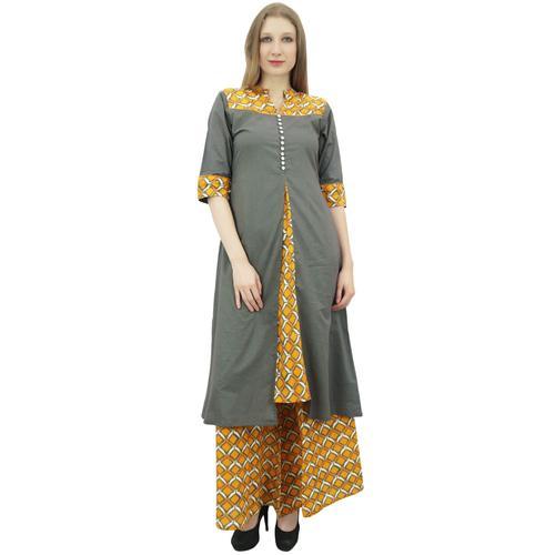 Phagun Vtements Indian Femmes Maroon A-Ligne Kurti Kurta Robe Palaz... on Productcaster.