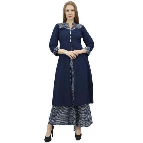 Phagun Vtements Indian Femmes Maroon A-Ligne Kurti Kurta Robe Palaz... on Productcaster.