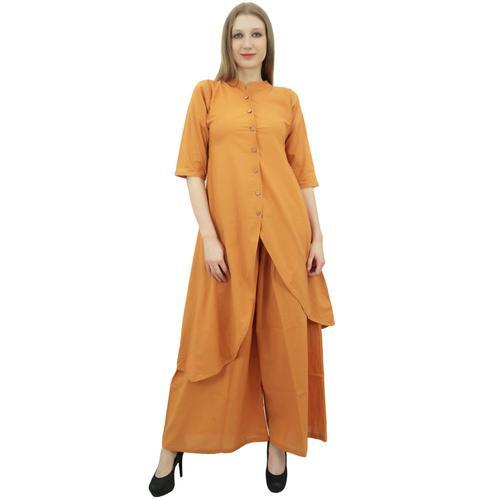 Phagun Solide Vtements Bleu Indien Asymtrique Kurta Kurti Avec Pala... on Productcaster.