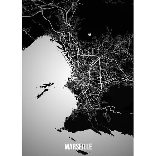 Canevas imprimer Carte sombre de Marseille=4800 Impression sur toil... on Productcaster.