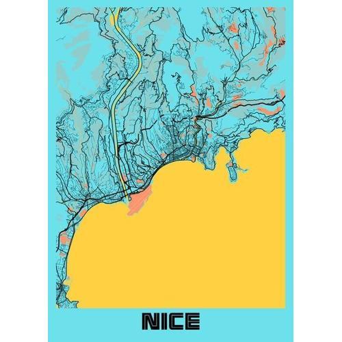 Canevas imprimer Plan de la ville de Nice Gloria=4759 Impression su... on Productcaster.