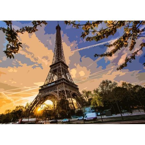 Canevas imprimer Coucher de soleil sur la Tour Eiffel=5791 Impressi... on Productcaster.