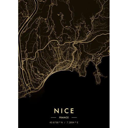 Canevas imprimer Plan de la ville de Nice Or=4460 Impression sur to... on Productcaster.