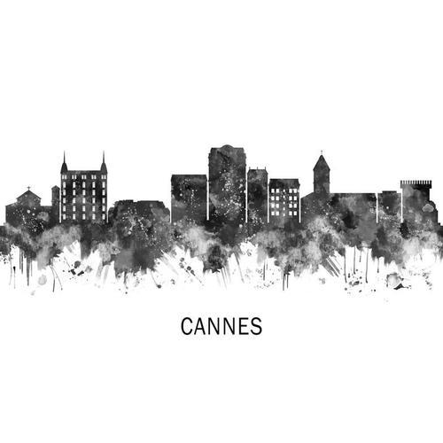 Canevas imprimer Cannes France Skyline BW = 4040 Impression sur toi... on Productcaster.