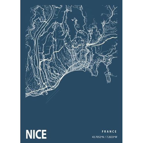 Canevas imprimer Plan de rue de Nice Blueprint = 5443 Impression su... on Productcaster.