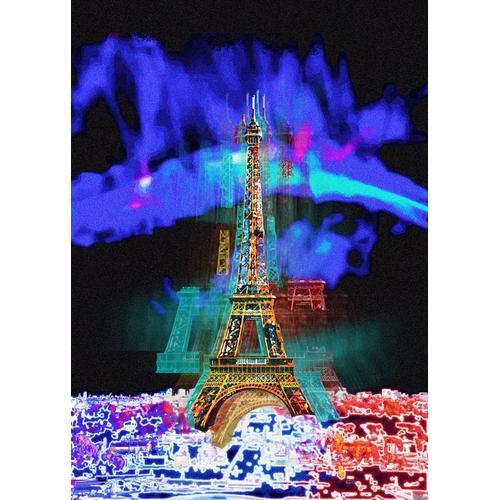 Canevas imprimer Glitch Tour Eiffel = 6848 Impression sur toile DIY... on Productcaster.