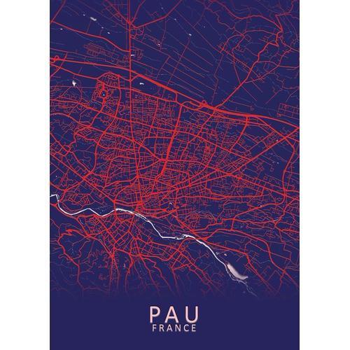 Canevas imprimer Plan de la ville de Pau France=7502 Impression sur... on Productcaster.