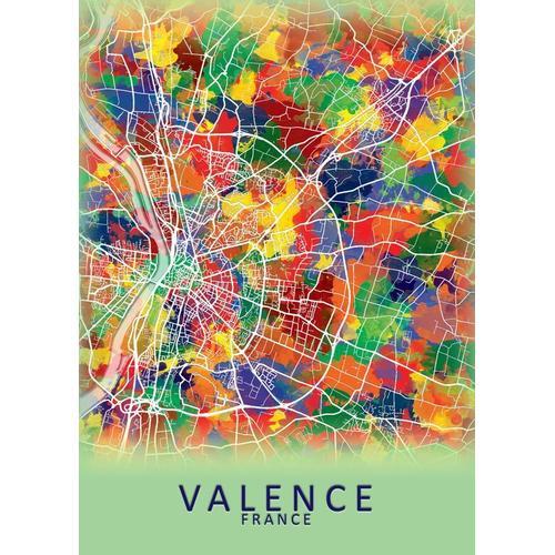 Canevas imprimer Carte de la ville de Valence France = 7324 Impress... on Productcaster.