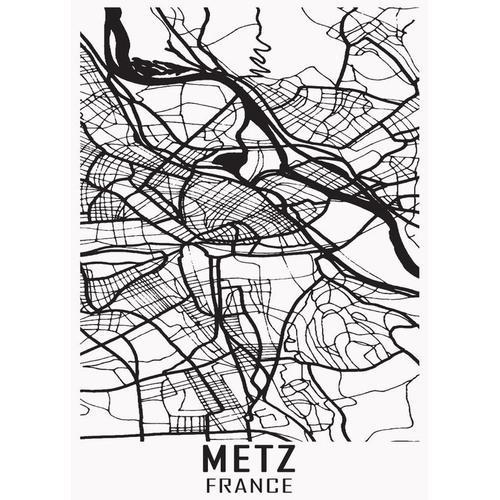 Canevas imprimer Plan de la ville de Metz France = 9409 Impression ... on Productcaster.