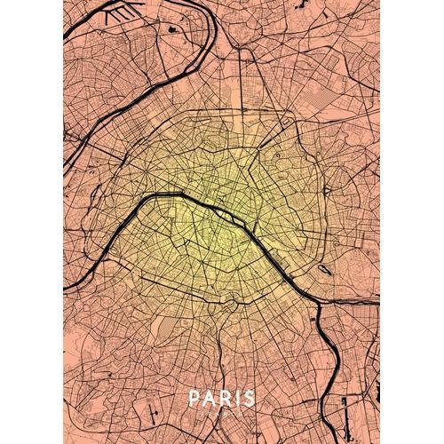 Canevas imprimer Plan de Paris (couleurs pastel)=8168 Impression su... on Productcaster.