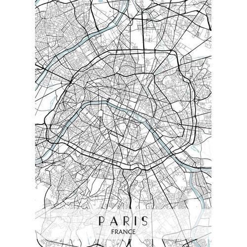 Canevas imprimer Plan de la ville de Paris France=9975 Impression s... on Productcaster.