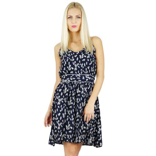 Bimba Femmes Maj Robe Courte Halet Neck Casual Chic Summer Porter on Productcaster.