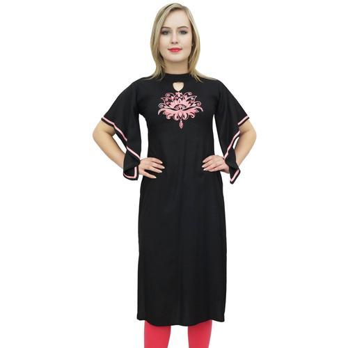 Bimba Droite Femmes Violet Casual Kurti Designer Indien Brod Kurta-36 on Productcaster.