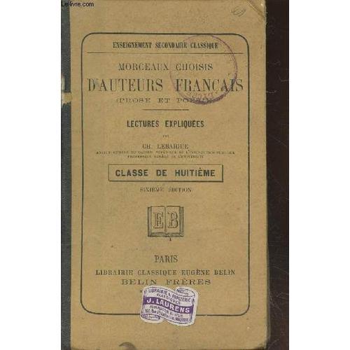 Morceaux Choisis D Auteurs Français (Prose Et Poésie) - Lectures Ex... on Productcaster.