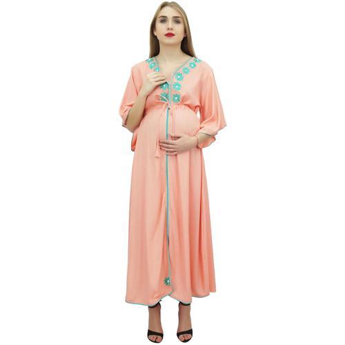 Bimba Robe De Maternite Brodee A La Taille Avec Cordon De Serrage A... on Productcaster.