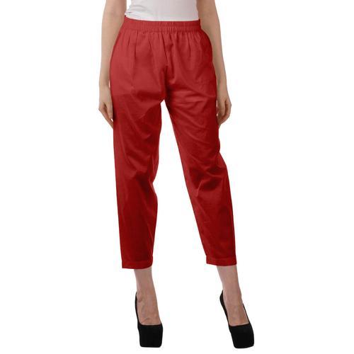 Moomaya Couleur Unie Pantalon Taille Lastique Coton Pantalon Ajuste... on Productcaster.