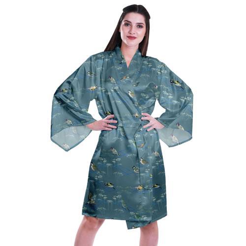 Moomaya Robes Manches Kimono Femmes Satin Imprim Soie Robe De Marie... on Productcaster.