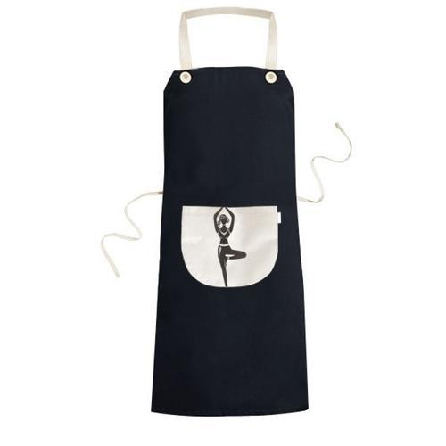 Yoga Girl Se Garder Silhouette On Cuisine Réglable En Noir Bib Tabl... on Productcaster.