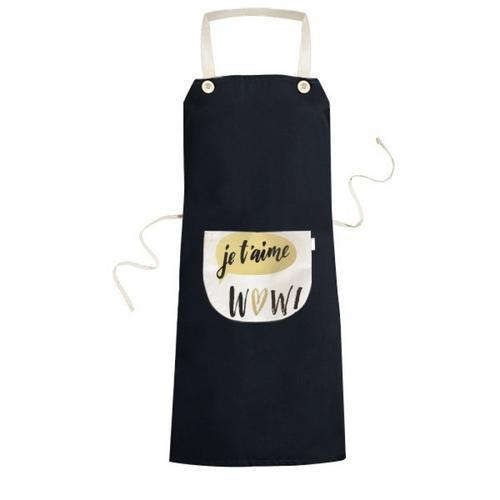 Je T'aime, Je T'aime Citer Style On Cuisine Réglable En Noir Bib Ta... on Productcaster.