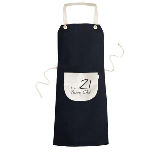 J'ai 21 Ans D'âge Jeune On Cuisine Réglable En Noir Bib Tablier Fem... on Productcaster.