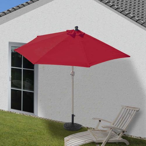 Demi-Parasol En Aluminium Parla, Uv 50+ 270cm Bordeaux Avec Pied on Productcaster.