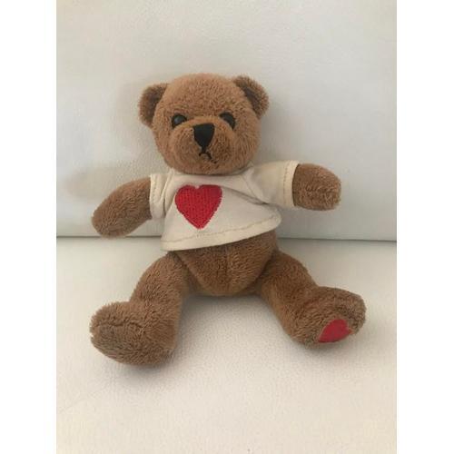 Peluche Doudou Ours Marron Coeur Pied Et Tshirt Holland 15 Cm (Reconditionné) on Productcaster.