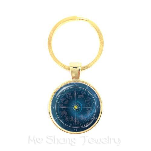 Porte-Clés Horloge Du Zodiaque 12, Cabochon En Verre, Constellation... on Productcaster.