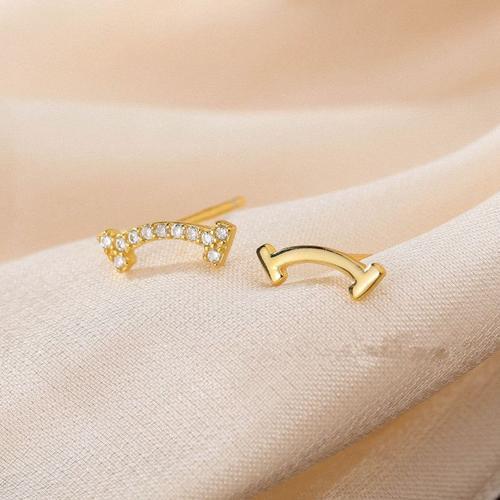 Boucles D'oreilles Asymétriques En Argent 925 Pour Femme, Clip, Pol... on Productcaster.