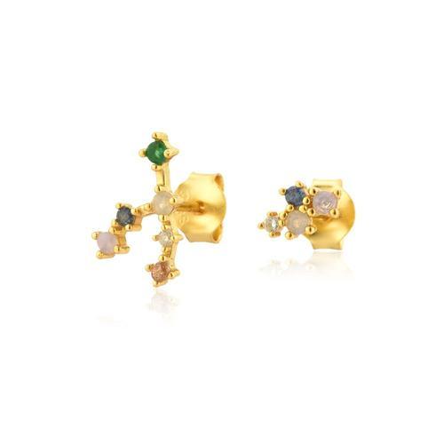 Boucles D'oreilles Zodiac Stud Pour Femmes Et Filles, Ligne Arc-En-... on Productcaster.