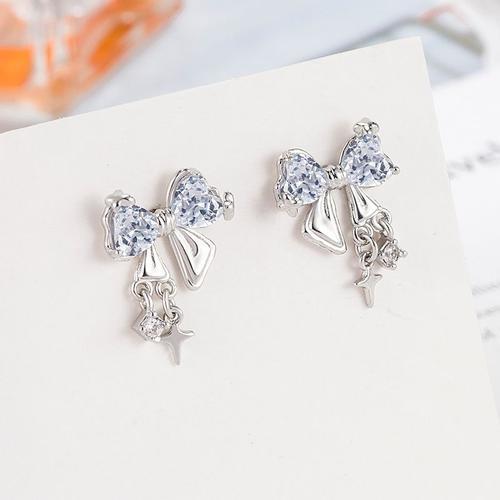 Boucles D'oreilles Coréennes En Zircon Aaaa Pour Femmes Et Filles, ... on Productcaster.