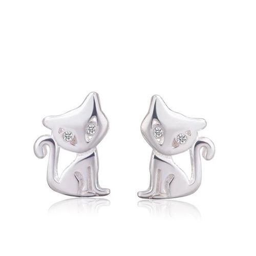 Boucles D'oreilles À Tige De Lune De Chat Mignon Pour Femmes Et Fil... on Productcaster.