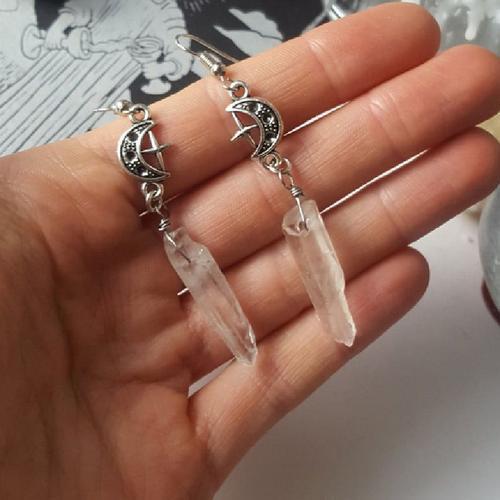 Goth Boho-Boucles D'oreilles Pendantes En Cristal De Quartz Pour Fe... on Productcaster.