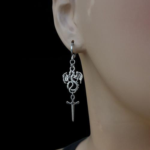 Boucles D'oreilles Dragon Et Dagger Avec Poignards, Boucles D'oreil... on Productcaster.