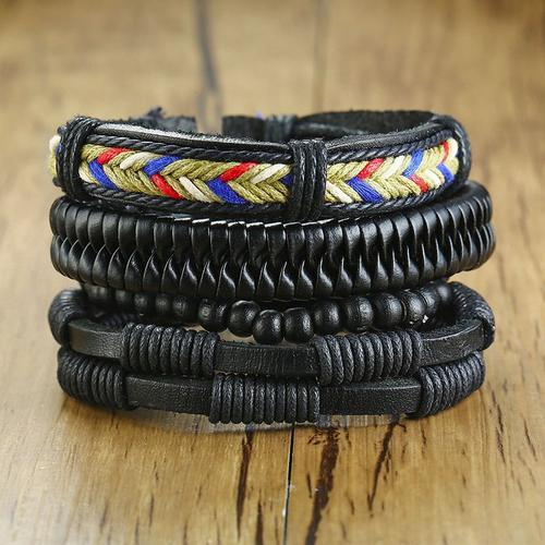 Bracelet Boussole Multibrins En Cuir Pour Hommes, Bracelet Réglable... on Productcaster.