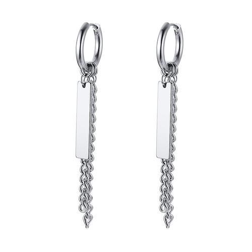 Boucles D'oreilles En Acier Inoxydable Pour Hommes, Couleur Argent,... on Productcaster.