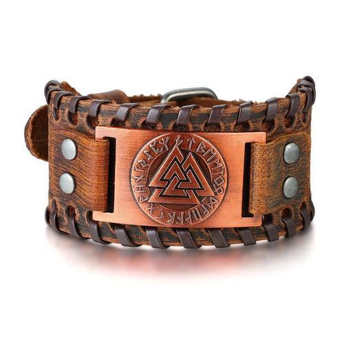 Bracelet En Cuir Pour Hommes, Bracelet Ou Manchette De Style Viking... on Productcaster.