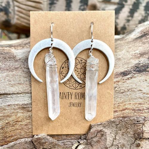 Boucles D'oreilles En Cristal Croissant De Lune, Lune Et Soleil, Qu... on Productcaster.